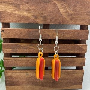 Hot dog dangle earrings